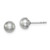 Sterling Silver Rhodium-plated 5-6mm Grey Button Freshwater Cultured Pearl Post Earrings