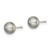 Sterling Silver Rhodium-plated 5-6mm Grey Button Freshwater Cultured Pearl Post Earrings