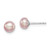 Sterling Silver Rhodium-plated 5-6mm Purple Button Freshwater Cultured Pearl Post Earrings - QE-3FCA7289-7314