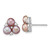 Sterling Silver Rhodium-plated 5-6mm Purple Button Freshwater Cultured Pearl Post Earrings - QE-C313BF61-8654