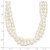Sterling Silver Rhodium-plated 5-6mm Semi-Round White Freshwater Cultured Pearl 2-Strand 14 inch with 2 inch Extender Choker