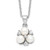 Sterling Silver Rhodium-plated 5-6mm White Button Freshwater Cultured 3-Pearl and CZ 17 inch Necklace