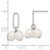Sterling Silver Rhodium-plated 5-6mm White Rice Freshwater Cultured Pearl Post Dangle Earrings