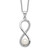 Sterling Silver Rhodium-plated 5-6mm White Round Freshwater Cultured Pearl and CZ Infinity 17 inch Necklace