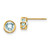14k 5mm Bezel Aquamarine Stud Earrings