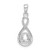 Sterling Silver Rhodium-plated 6.5mm CZ Teardrop Pendant