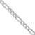 Sterling Silver Rhodium-plated 6.75mm Pav‚ Flat Figaro Chain - QF-53A998E9-4434