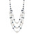 Sterling Silver Rhodium-plated 6-10mm White and Black Freshwater Cultured Pearl Layered 17 inch with 2 inch Extension Necklace