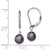 Sterling Silver Rhodium-plated 6-7mm Black Round Freshwater Cultured Pearl Leverback Dangle Earrings - QE-203D4AE0-4238