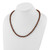 Sterling Silver Rhodium-plated 6-7mm Brown Near-Round Freshwater Cultured Pearl 20 inch Necklace