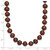 Sterling Silver Rhodium-plated 6-7mm Brown Near-Round Freshwater Cultured Pearl 20 inch Necklace
