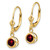 14k 5mm Garnet Leverback Earring