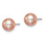 Sterling Silver Rhodium-plated 6-7mm Pink Round Freshwater Cultured Pearl Post Earrings