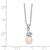 Sterling Silver Rhodium-plated 6-7mm White Button Freshwater Cultured Pearl and CZ 17 inch Necklace - QG-63E9B15F-7319