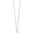 Sterling Silver Rhodium-plated 6-7mm White Button Freshwater Cultured Pearl and CZ 17 inch Necklace - QH-D765AC83-4838