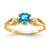 14k 5mm Heart Blue Topaz A Diamond ring
