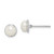 Sterling Silver Rhodium-plated 6-7mm White Button Freshwater Cultured Pearl Post Earrings - QE-8EF6D168-3299