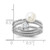 Sterling Silver Rhodium-plated 6-7mm White Freshwater Cultured Pearl and CZ 3 Ring Set - QR-72F82B18-3451