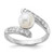 Sterling Silver Rhodium-plated 6-7mm White Freshwater Cultured Pearl and CZ Bypass Ring - QR-4AD04DB7-1023