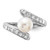 Sterling Silver Rhodium-plated 6-7mm White Freshwater Cultured Pearl and CZ Bypass Ring - QR-709E6928-7902