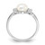 Sterling Silver Rhodium-plated 6-7mm White Freshwater Cultured Pearl and CZ Ring - QR-079C7A6E-2721