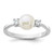 Sterling Silver Rhodium-plated 6-7mm White Freshwater Cultured Pearl and CZ Ring - QR-A3CB7A16-7116