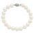Sterling Silver Rhodium-plated 6-7mm White Near Round Freshwater Cultured Pearl 8.25 inch Bracelet