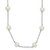 Sterling Silver Rhodium-plated 6-7mm White Near-Round Freshwater Cultured Pearl 14-Station 18 inch Necklace