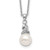 Sterling Silver Rhodium-plated 6-7mm White Near-Round Freshwater Cultured Pearl and CZ 17 inch Necklace