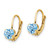 14k 5mm Heart Blue Topaz Leverback Earrings