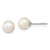 Sterling Silver Rhodium-plated 6-7mm White Round Freshwater Cultured Pearl Post Earrings