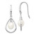 Sterling Silver Rhodium-plated 6-7mm White Teardrop Freshwater Cultured Pearl Dangle Earrings