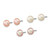 Sterling Silver Rhodium-plated 6-7mm White, Pink and Purple Button Freshwater Cultured Pearl Set of 3 Post Earrings