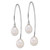 Sterling Silver Rhodium-plated 6-8mm and 8-9mm Teardrop White Freshwater Cultured Pearl Front and Back Threader Earrings