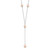 Sterling Silver Rhodium-plated 6-8mm Pink Teardrop and Semi-Round Freshwater Cultured Pearl 6-Station Y-Drop 16 inch Necklace