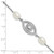 Sterling Silver Rhodium-plated 6-8mm Teardrop White Freshwater Cultured Pearl and CZ Evil Eye 7 inch with 1 inch Extender Bracelet