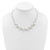 Sterling Silver Rhodium-plated 6-8mm Teardrop White Freshwater Cultured Pearl and CZ Leaf 17 inch Necklace