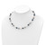 Sterling Silver Rhodium-plated 6-8mm White, Grey and Black Semi-Round Freshwater Cultured Pearl 18 inch Necklace and 7.25 inch Bracelet and 3-piece Button Post Earrings Set