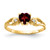 14k 5mm Heart Garnet AA Diamond ring