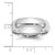Sterling Silver Rhodium-plated 6mm Comfort Fit Size 5 Band