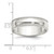 Sterling Silver Rhodium-plated 6mm Half Round Milgrain Size 13.5 Band