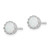Sterling Silver Rhodium-plated 6mm Polished Created Opal Post Earrings