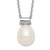 Sterling Silver Rhodium-plated 7-7.5mm White Rice Freshwater Cultured Pearl 16 inch with 1.5 inch Extension Necklace