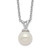Sterling Silver Rhodium-plated 7-7.5mm White Round Freshwater Cultured Pearl 17 inch Necklace