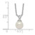 Sterling Silver Rhodium-plated 7-7.5mm White Round Freshwater Cultured Pearl 17 inch Necklace