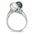 Sterling Silver Rhodium-plated 7-8mm Black and Grey Rice Freshwater Cultured Pearl and CZ Ring - QR-225FCFAF-5201