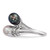 Sterling Silver Rhodium-plated 7-8mm Black and Grey Rice Freshwater Cultured Pearl and CZ Ring - QR-D7BE87AC-2451