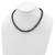 Sterling Silver Rhodium-plated 7-8mm Black Near-Round Freshwater Cultured Pearl 16 inch Necklace