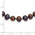 Sterling Silver Rhodium-plated 7-8mm Black Near-Round Freshwater Cultured Pearl 7.25 inch Bracelet