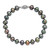 Sterling Silver Rhodium-plated 7-8mm Black Near-Round Freshwater Cultured Pearl 7.25 inch Bracelet